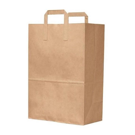 Flat-Handle-Kraft-Paper-Bag---Brown